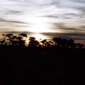 Sunset over Khaudom Game Reserve.
