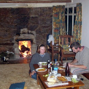 Dinner by firelight, warmth was key.